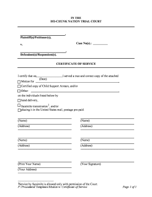 Motion with Certificate of Service