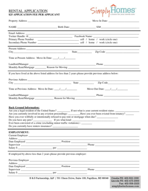 Rental Application Form