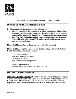 Authorized Representative Form