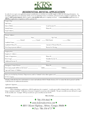 Residential Rental Application