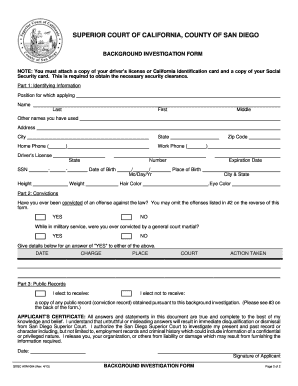 California Criminal Background Disclosure Form