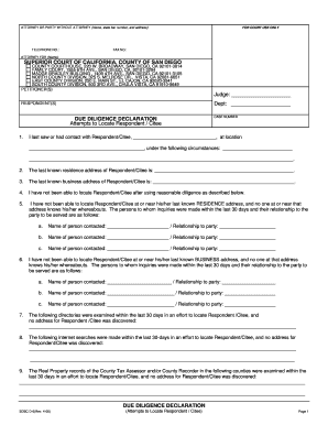 Due Diligence Declaration Form