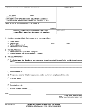 California Guardianship Visitation Order