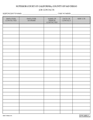 California Job Contact Form