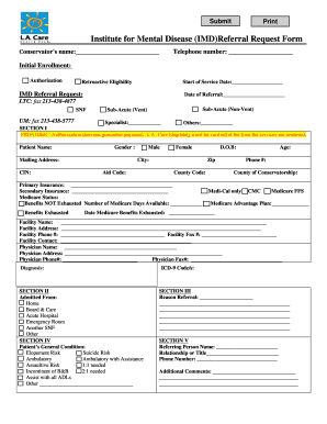 IMD Referral Request Form