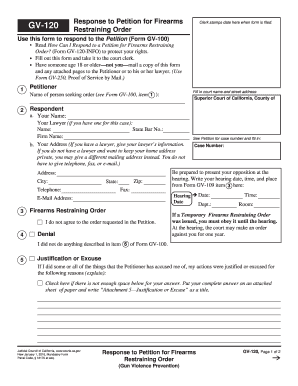 California Firearms Restraining Order Response