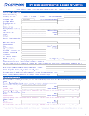 New Customer Information & Credit Application