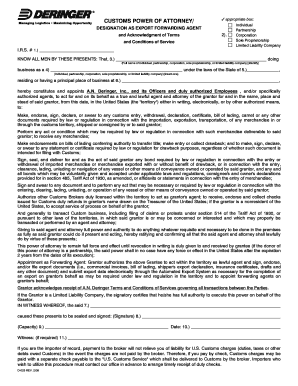 Customs Power of Attorney