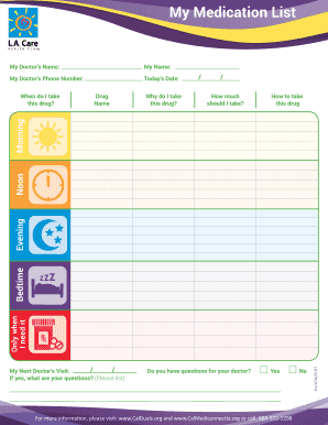 Medication List Form