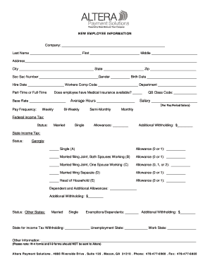 New Employee Information Form