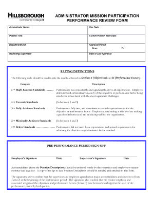 Administrator Performance Review Form