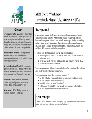 AEM Tier 2 Worksheet for Livestock Heavy Use Areas
