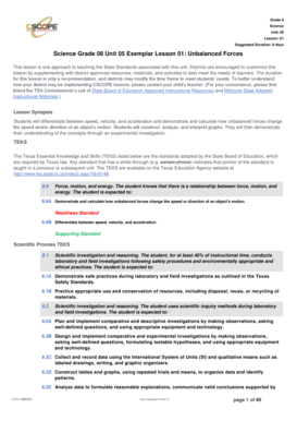 Science Grade 08 Unit 05 Exemplar Lesson 01 Unbalanced Forces - bsisd esc18