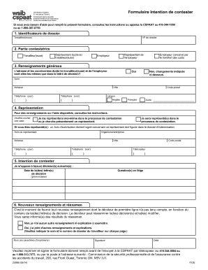 Formulaire Intention de contester