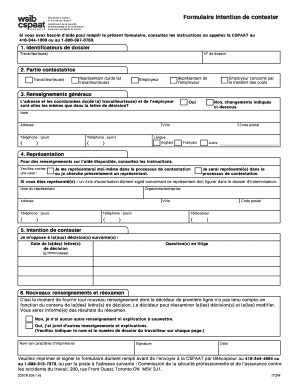 Formulaire Intention de contester