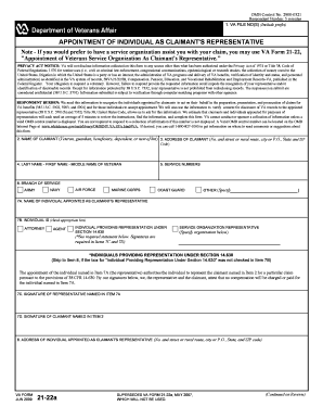 Appointment of Individual as Claimant's Representative