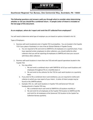 Notice of Intent to File Combined Returns and Make Combined Payments
