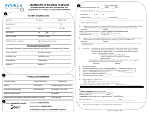 Statement of Medical Necessity for RSV Prophylaxis