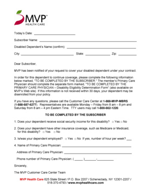 Health Insurance Disability Dependent Coverage Form