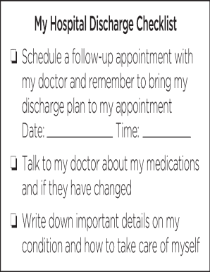 Hospital Discharge Checklist