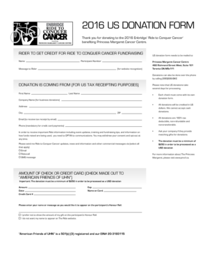 2016 US Donation Form