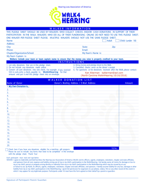 Walk4Hearing Pledge Sheet