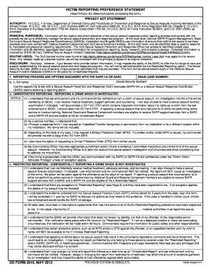 Victim Reporting Preference Statement
