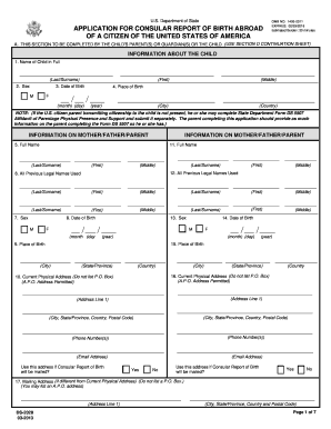 Consular Report of Birth Abroad Application