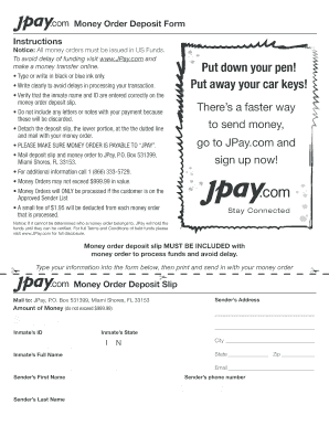 Money Order Deposit Form