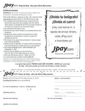 Hoja de Depósito para Giros Bancarios