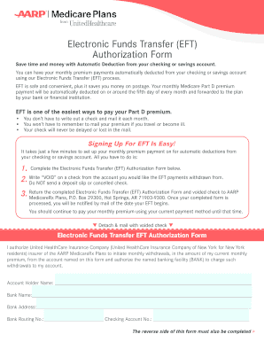 Medicare Part D EFT Authorization Form
