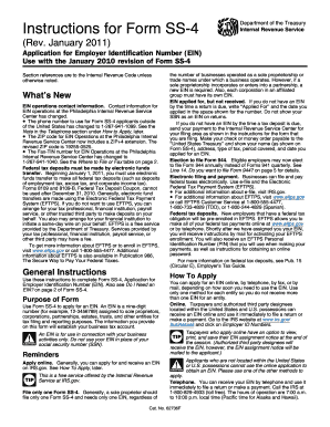 Instructions for Form SS-4