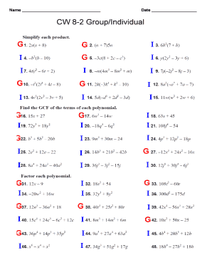 CW 8-2 Group/Individual Form