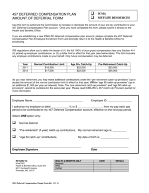 457 Deferred Compensation Change Form