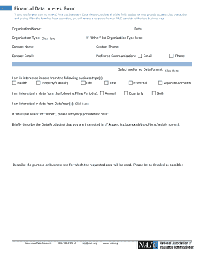 Financial Data Interest Form