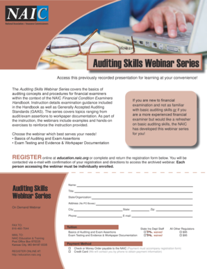 Auditing Skills Webinar Series Registration Form