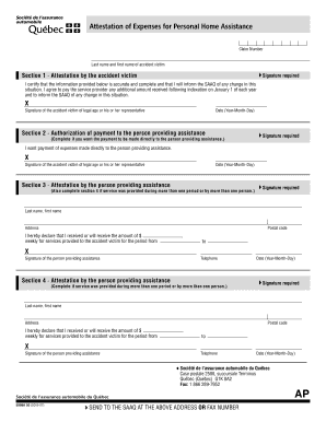 Québec Attestation of Expenses for Personal Home Assistance