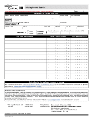 Québec Driving Record Search Application