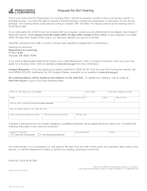 Request for DUI Hearing