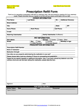 Prescription Refill Form