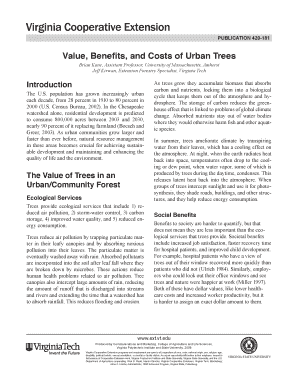 Publication 420-181: Value, Benefits, and Costs of Urban Trees