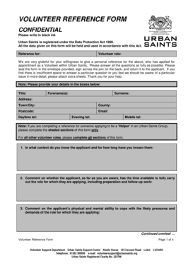 Volunteer Reference Form