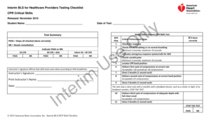 Interim BLS for Healthcare Providers Testing Checklist