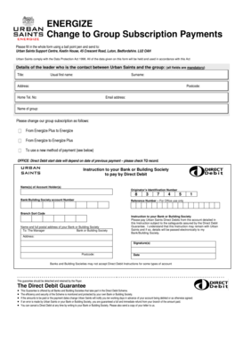 Urban Saints Group Subscription Payment Form