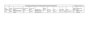 Healthcare Provider Location Information Form