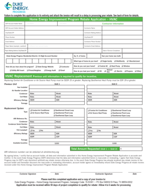 Home Energy Improvement Program Rebate Application – HVAC