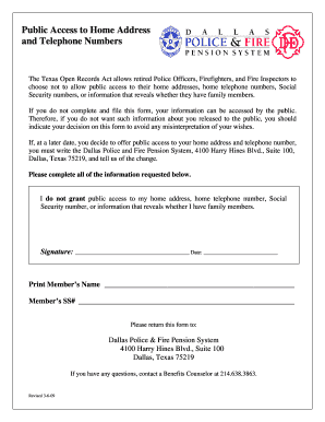 Texas Public Access Restriction Form