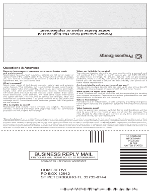Water Heater Repair Service Enrollment Form