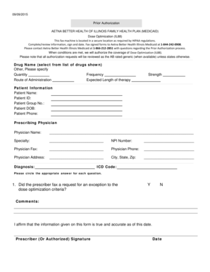 Aetna Better Health Prior Authorization Form