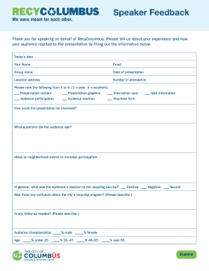 Speaker Feedback Form
